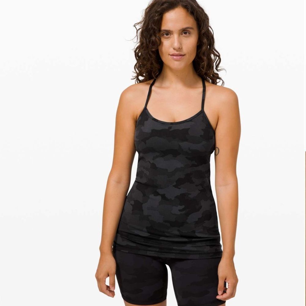Lululemon Power Y Tank Everlux Heritage 365 Camo Deep Coal Multi 10